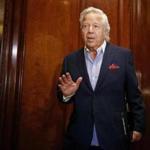 New England Patriots owner Robert Kraft waves as he enters a meeting during the NFL Spring Meeting at the Whitley Hotel Tuesday, May 22, 2018 in Atlanta. (Paul Abell/AP Images for NFL)