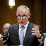 FILE - In this May 16, 2018, file photo, Environmental Protection Agency Administrator Scott Pruitt testifies before a Senate Appropriations subcommittee on the Interior, Environment, and Related Agencies on budget on Capitol Hill in Washington. (AP Photo/Andrew Harnik, File)