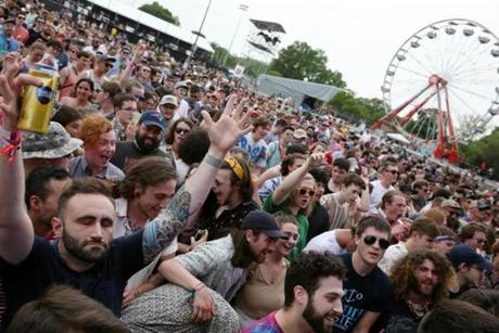 The crowd danced during a performance by the Oh Sees at Boston Calling on Saturday.
