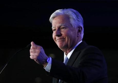 UMass president Marty Meehan gave an upbeat State of the University speech at the UMass Club in Boston on March 5.
