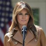 FILE - in this May 7, 2018, file photo, First lady Melania Trump speaks on her initiatives during an event in the Rose Garden of the White House in Washington. Melania Trump is trying to tamp down speculation about why she has not been seen in public in nearly three weeks, but it isn't completely working. (AP Photo/Susan Walsh, File)