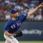Texas Rangers starting pitcher Cole Hamels works against the New York Yankees in the third inning of a baseball game, Tuesday, May 22, 2018, in Arlington, Texas. (AP Photo/Jeffrey McWhorter)