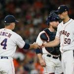 Manager AJ Hinch came to get Houston starter Charlie Morton in the sixth inning Sunday night.