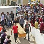 People waited to receive the bodies of loved ones in Tunisia?s Sfax Monday, after an estimated 112 migrants drowned. 