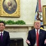 President Donald Trump, right, met with Japanese Prime Minister Shinzo Abe. 