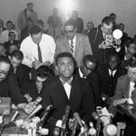 Heavyweight champion Muhammad Ali spoke in Chicago in 1966. 