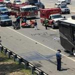 The vehicles crashed on Interstate 90 eastbound near Exit 10 around 12:35 p.m. Friday, State Police said on Twitter.