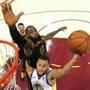 Mandatory Credit: Photo by GREGORY SHAMUS/POOL/EPA-EFE/REX/Shutterstock (9705198b) Stephen Curry and LeBron James Golden State Warriors at Cleveland Cavaliers, USA - 06 Jun 2018 Golden State Warriors player Stephen Curry (R) goes to the basket against Cleveland Cavaliers player LeBron James (L) during the first half of the NBA Finals game three at Quicken Loans Arena in Cleveland, Ohio, USA, 06 June 2018. The winner of the best of seven will be the NBA champions.