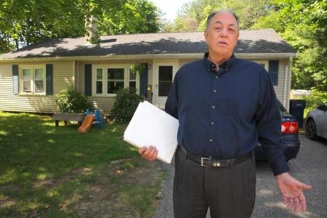 Sharon, MA - 6/12/18 - Barry Arntz talks about the $119, 425.61 bill of deferred taxes and interest due to the town of Sharon, for his mother's home. Photo by Pat Greenhouse/Globe Staff Topic: 18consumer Reporter: Sean Murphy
