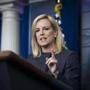 Secretary of Homeland Security Kirstjen Nielsen speaks during a news briefing at the White House on Monday. MUST CREDIT: Washington Post photo by Jabin Botsford
