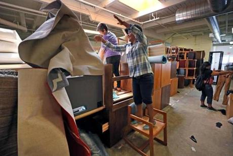 Harvard?s Recycling and Surplus Center, a 7,000-square-foot warehouse, accepts unwanted furniture, supplies, and equipment from about 450 university buildings. Every Thursday from 11 a.m. to 1 p.m., the items are free and available to the public. 
