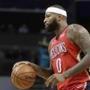 New Orleans Pelicans' DeMarcus Cousins (0) drives against the Charlotte Hornets during the second half of an NBA basketball game in Charlotte, N.C., Wednesday, Jan. 24, 2018. (AP Photo/)