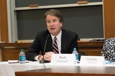 Brett Kavanaugh speaks at the World and Reunions at Harvard Law School on October 27, 2017. A bicentennial summit of academic sessions and programs devoted to legal issues of pressing importance. must credit Martha Stewart
