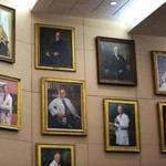 Brigham and Women?s Hospital removed 31 portraits (above) of former department chairs from the walls of the hospital?s amphitheater.