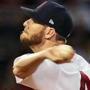 Boston, MA: 7-11-18: Red Sox starting pitcher Chris Sale fires a pitch. The Boston Red Sox hosted the Texas Rangers in regular season MLB baseball game at Fenway Park. (Jim Davis/Globe Staff) 