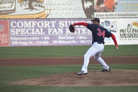 Salem Red Sox pitcher Bryan Mata is shown in an undated handout photo. (Credit: Christina Carrillo/Salem Red Sox)
