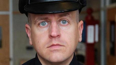 This Dec. 10, 2012 photo shows Weymouth Police Officer Michael C. Chesna in Weymouth, Mass. Chesna died Sunday, July 15, 2018, from wounds sustained when a suspect allegedly took the officer?s gun and fired following a vehicle crash and a foot chase. (Gary Higgins/The Quincy Patriot Ledger via AP)
