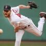 Boston MA 4/14/18 Boston Red Sox starting pitcher Chris Sale delivers a pitch against the Baltimore Orioles during first inning action at Fenway Park (photo by Matthew J. Lee/Globe staff) topic: Red Sox-Orioles reporter: 