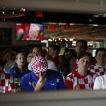 Charlestown, MA--7/15/2018-- Croatian fans react after France scores a goal against Croatia during a World Cup watch party with the New England Friends of Croatia at Blackmoor Bar & Kitchen. (Jessica Rinaldi/Globe Staff) Topic: Reporter: 