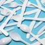 Forks, Spoons and Knives on Blue Background