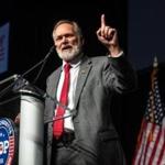 Scott Lively spoke during the Massachusetts GOP Convention in April.