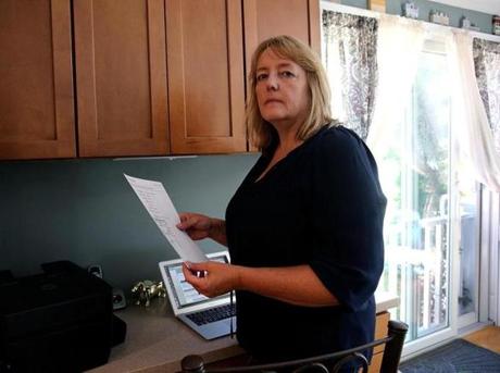Arlington, MA - 7/19/2018 - Jackie Moquin-Vaudo inadventently paid Comcast $18,200 for a $182 monthly bill. For Sean Murphy consumer column. - (Barry Chin/Globe Staff), Section: Business, Reporter: Sean Murphy, Topic: 23consumer, LOID: 8.4.2592923946.
