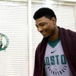 Waltham, MA - 5/17/2018 - Boston Celtics guard Marcus Smart (36) after today's Boston Celtics practice. - (Barry Chin/Globe Staff), Section: Sports, Reporter: Adam Himmelsbach, Topic: 18Celtics practice, LOID: 8.4.1964854463.
