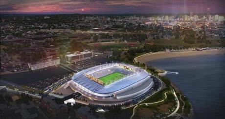 The New England Revolution?s pitch for a stadium near UMass Boston?s campus ran into neighborhood opposition.
