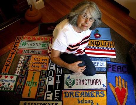 Patricia Bigness uses needlepoint to create lasting political and social messages.
