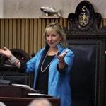 A spokeswoman for Senate President Karen E. Spilka (above) said she intends to have all formal legislative business taken care of by Tuesday midnight.