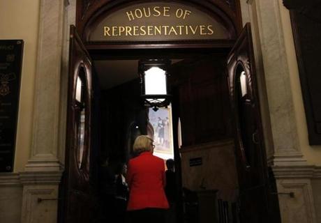 Lawmakers entered the House chamber on Tuesday, the last day of the state legislative session.

