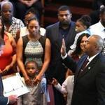 Mayor Martin J. Walsh swore in William G. Gross as the 42nd commissioner of the Boston Police Department Monday at the Morning Star Baptist Church in Mattapan.