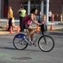 A commuter on a Blue Bike pedaled along Commonwealth Avenue on Tuesday.