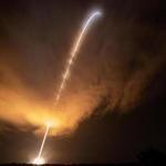 The flight of the Delta IV Heavy rocket from Cape Canaveral, Fla., was seen in this long exposure photograph Sunday. The rocket launched NASA?s Parker Solar Probe, which will get close to the sun.