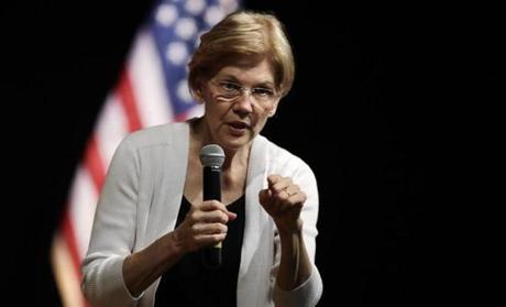 US Senator Elizabeth Warren spoke last week during a meeting with constituents in Woburn.
