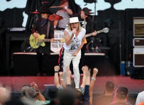 Boston, MA - August 11, 2018: Singer Robin Zander leads Cheap Trick at Fenway Park in Boston, MA on August 11, 2018. (Craig F. Walker/Globe Staff) section: lifestyle reporter: Journey and Def Leppard
