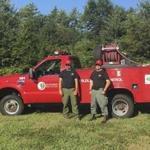 Engine Boss David Kullgren (left) and Forest Ranger Tom Trask are headed out to help fight the Mendocino Complex fire in California.