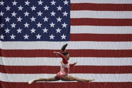 2016 Olympic star Simone Biles (shown in the US Classic in July) is scheduled to compete in Boston. 
