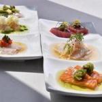 A crudo tasting at Bar Mezzana features the chef?s choice of six different fish.