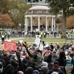 Counterprotesters gathered on Boston Common in November 2017 in opposition to a ?free speech? rally.