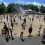The hot summer means the Spray Pool on the Common has often been packed.