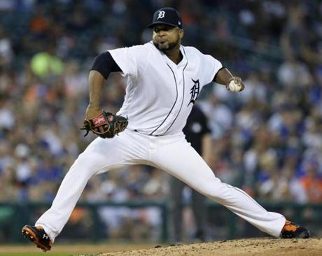 DETROIT, MI - AUGUST 22: Francisco Liriano #38 of the Detroit Tigers pitches against the Chicago Cubs during the fifth inning at Comerica Park on August 22, 2018 in Detroit, Michigan. (Photo by Duane Burleson/Getty Images)
