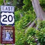 A sign for Route 20 in the western part of the state. Lawmakers are trying to designate the highway as a historic route.