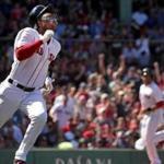 Boston, MA - 8/23/2018 - (5th inning) Boston Red Sox third baseman Eduardo Nunez (36) with a 2RBI double in the fifth inning. The Boston Red Sox host the Cleveland Indians in Game 4 of a four game series at Fenway Park. - (Barry Chin/Globe Staff), Section: Sports, Reporter: Peter Abraham, Topic: 24Red Sox-Indians, LOID:8.4.2915879269.