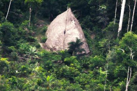 A 2017 photo shows a thatched hut in the Vale do Javari, Amazonas state, Brazil, where there are isolated tribes that have never been contacted by the outside world. 
