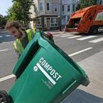 Jacob Rezendes, a trash collector in Cambridge, moved a compost bin. 