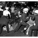 Chicago police and protesters at the Democratic National Convention in 1968. 