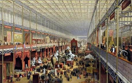 McNeven, J., The Foreign Department, viewed towards the transept, coloured lithograph, 1851, Ackermann (printer), V&A. The interior of the Crystal Palace in London during the Great Exhibition of 1851. CREDIT: Wikimedia Commons
