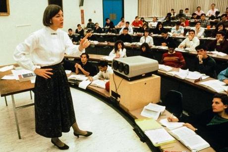 Elizabeth Warren, the future senator, taught a class at University of Pennsylvania Law School in Philadelphia in the early 1990s. 
