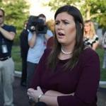 WASHINGTON, DC - SEPTEMBER 05: White House Press Secretary Sarah Huckabee Sanders speaks to the media in front of the West Wing of the White House, on September, 2018 in Washington, DC. (Photo by Mark Wilson/Getty Images)